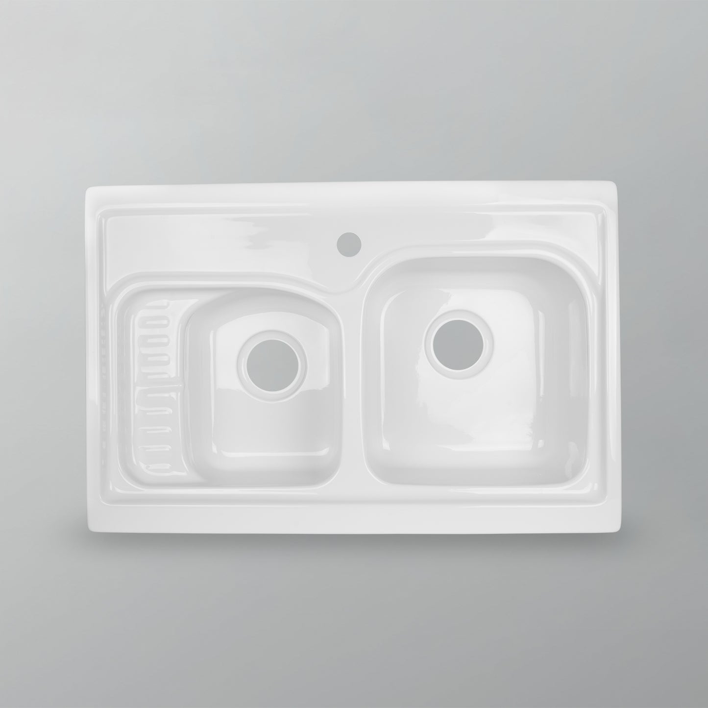 Acritec Prestige 19011 Acrylic Drop-In Kitchen Sink – 32" x 21" x 6.75" to 8.375" – White