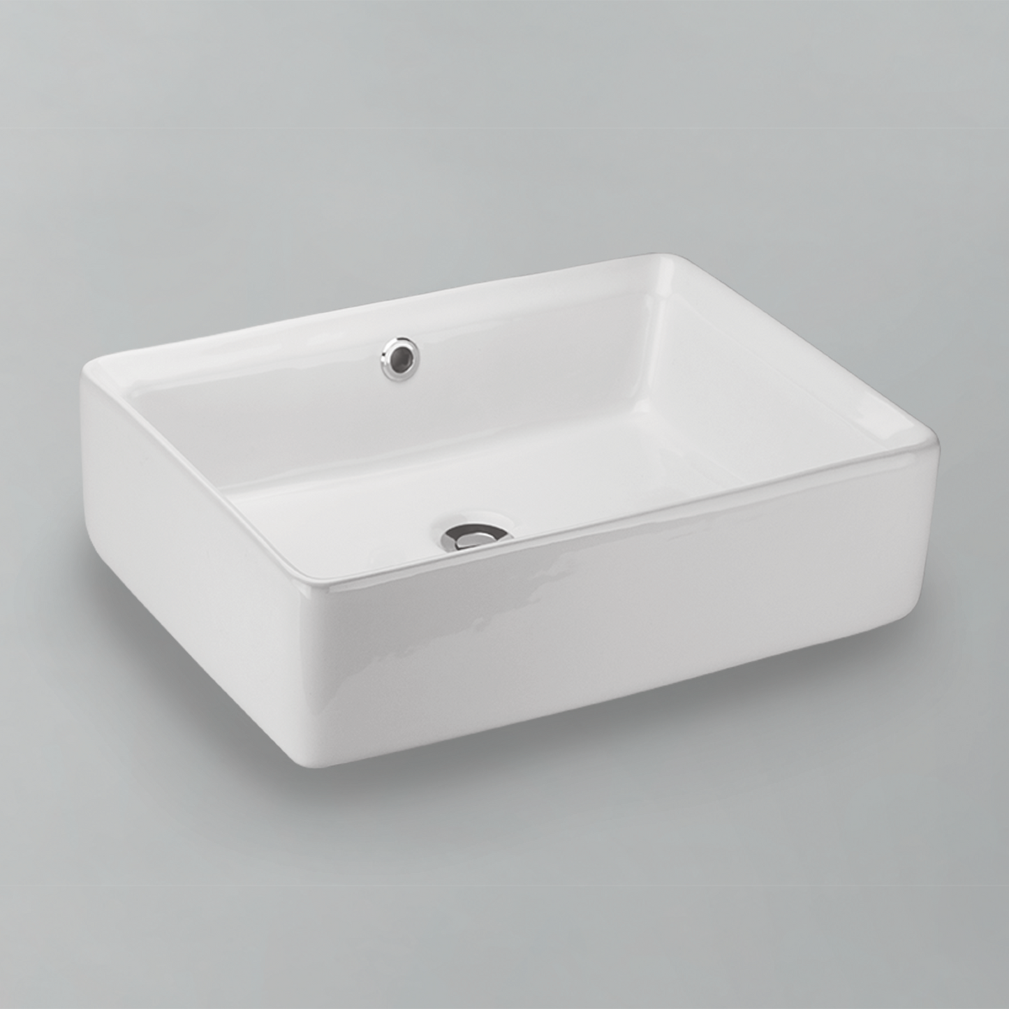 Acritec 36447 Ceramic Rectangular Counter-Top Basin, White