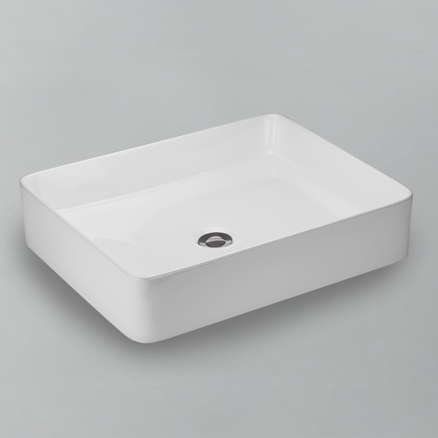 Acritec 36646 Ceramic Rectangular Counter-Top Basin, White