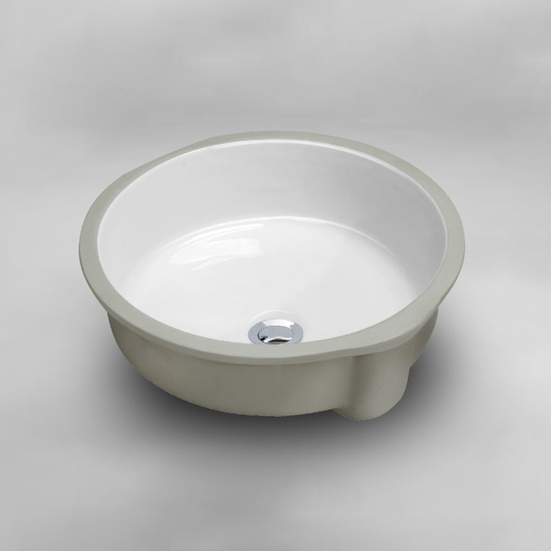 Acritec 36981C Round Undermount Ceramic Basin, White