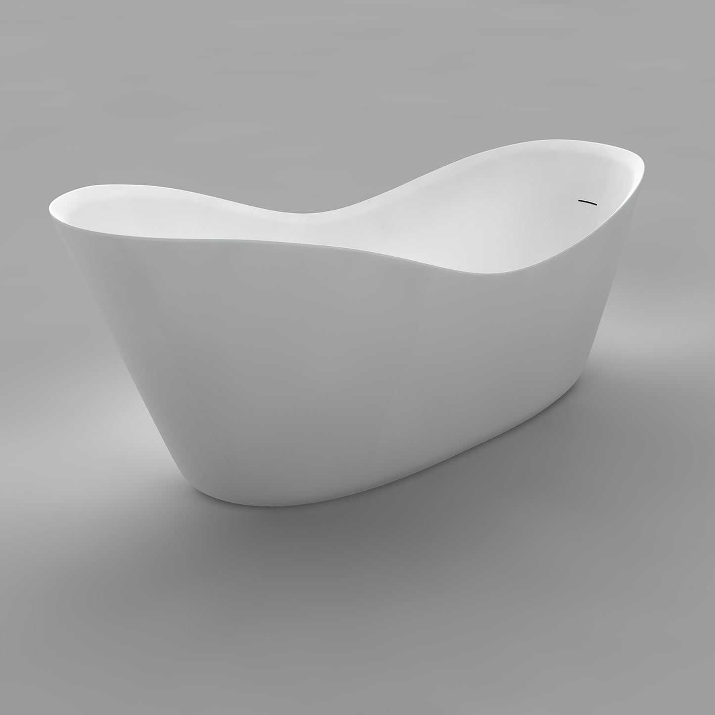 Acritec Justina 46524 Freestanding Cast Composite Bathtub Side View White
