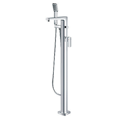 Acritec Quadratto 83041 – Freestanding Floor-Mount Tub Filler – Chrome Square Body Lever Handle