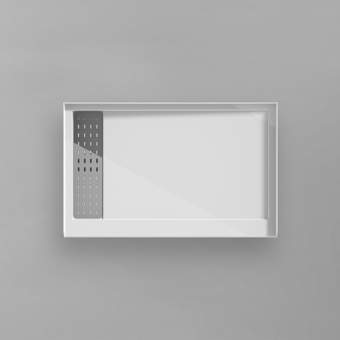 Acritec Linear End Drain Double Threshold Shower Base – 42" to 60"
