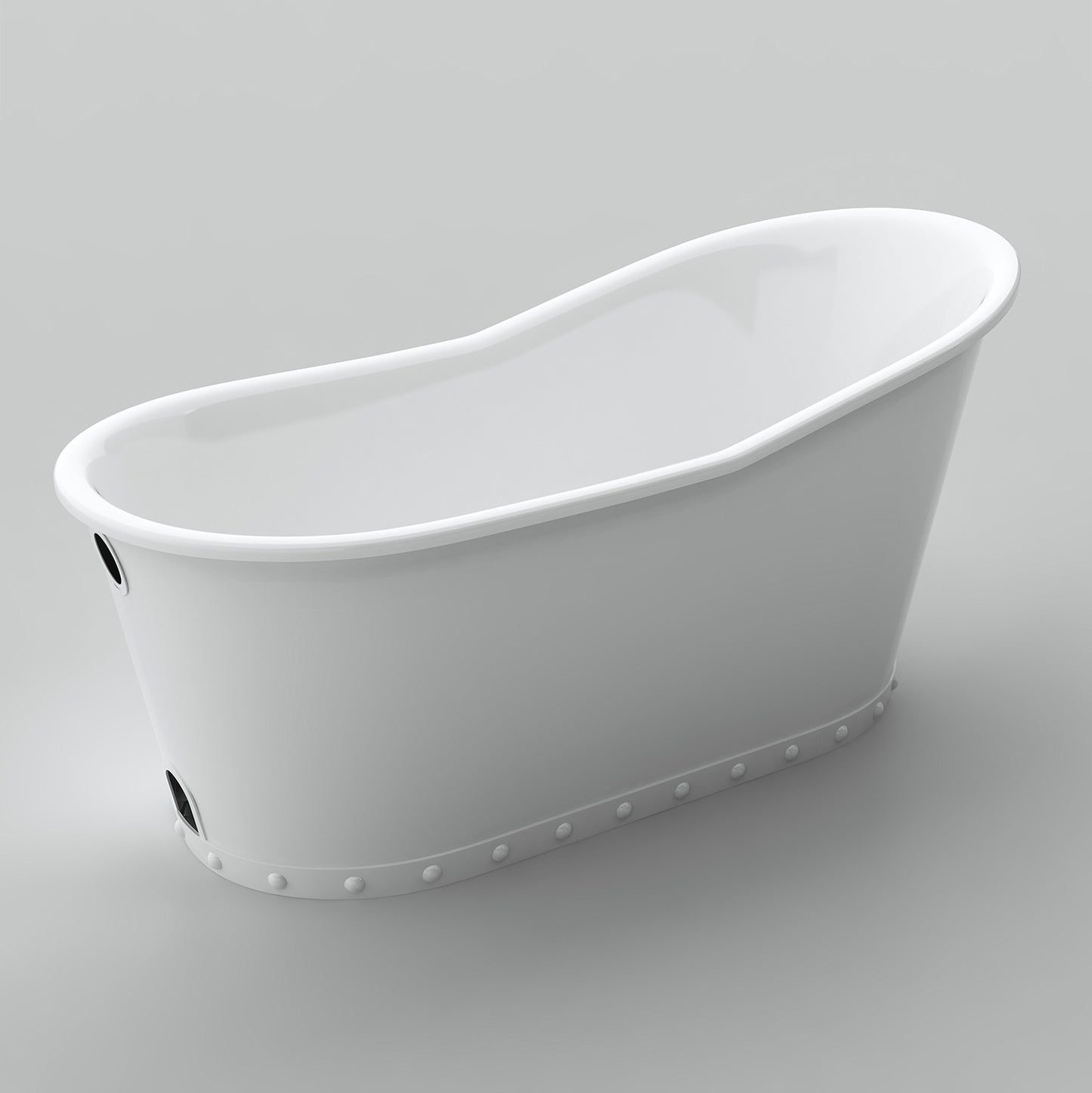 Acritec Makara Cast Iron Freestanding Slipper Bathtub 67 x 30 x 32 White Top View