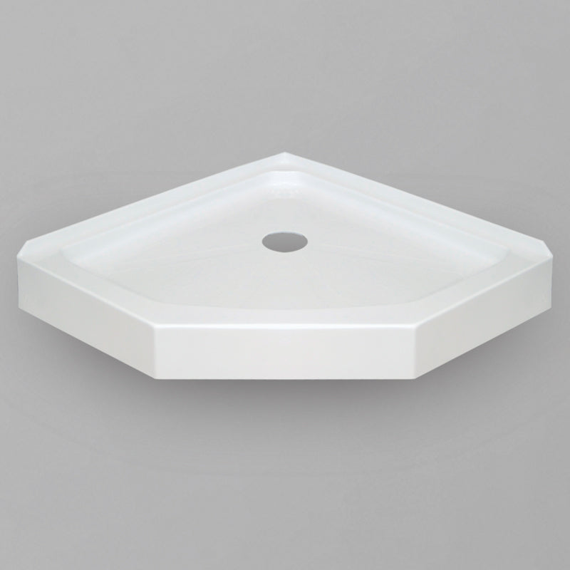 Acritec Neo Angle shower base in white, corner installation, various sizes from 34" to 48" with center drain