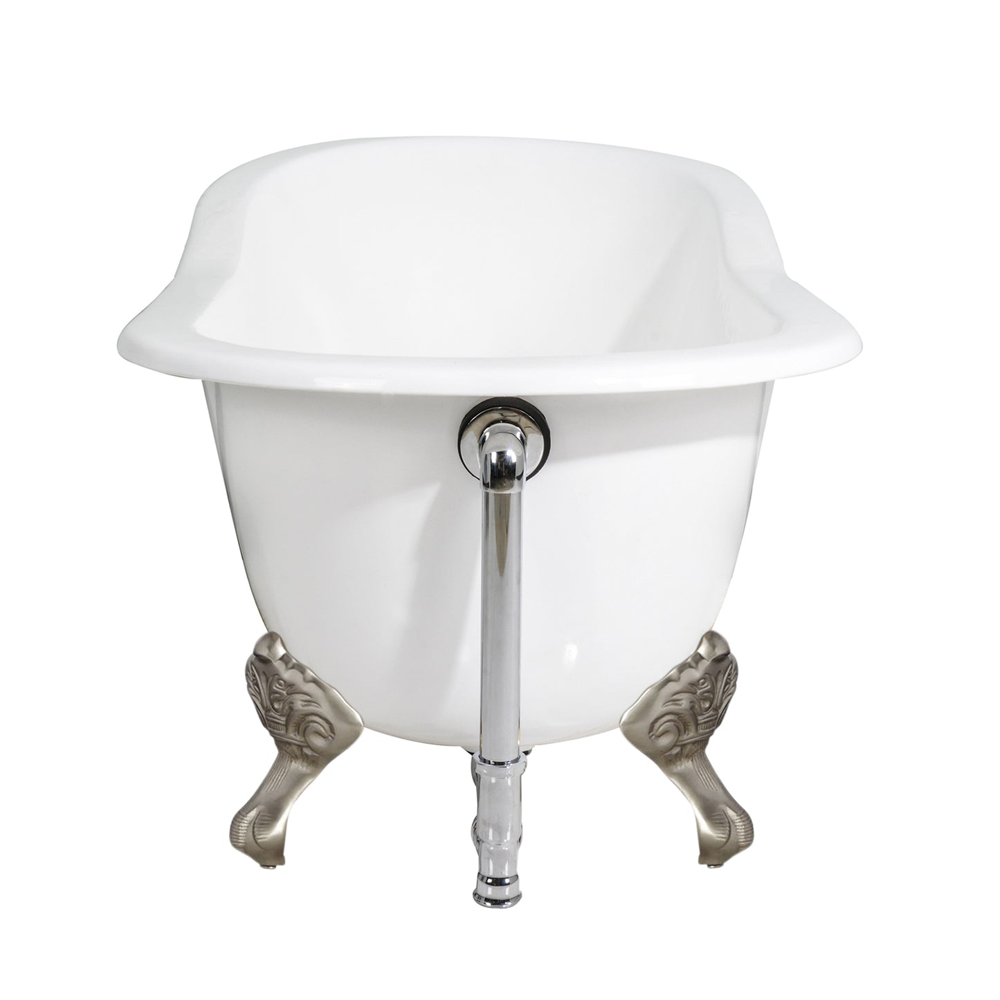Acritec Triton 61 48020 – End view, cast iron slipper clawfoot tub