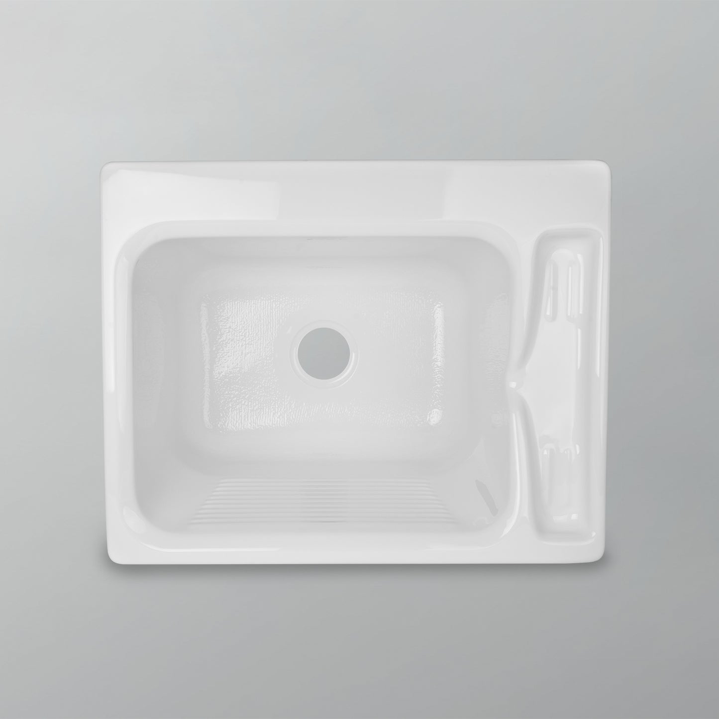 Acritec 11021 Deluxe Laundry Sink with Cast Washboard, 27 x 22 x 14.25 in, White Cast Acrylic Drop-In