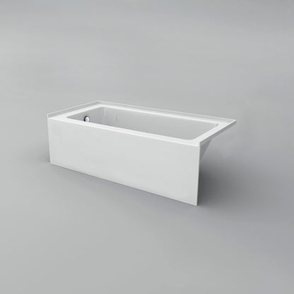 Acritec Clear 6032 16" Alcove Bathtub – ADA Low-Profile White Acrylic