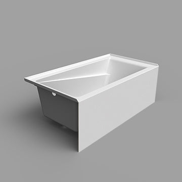 Acritec Dixton 6032 Alcove Bathtub – Contemporary Skirted White Acrylic