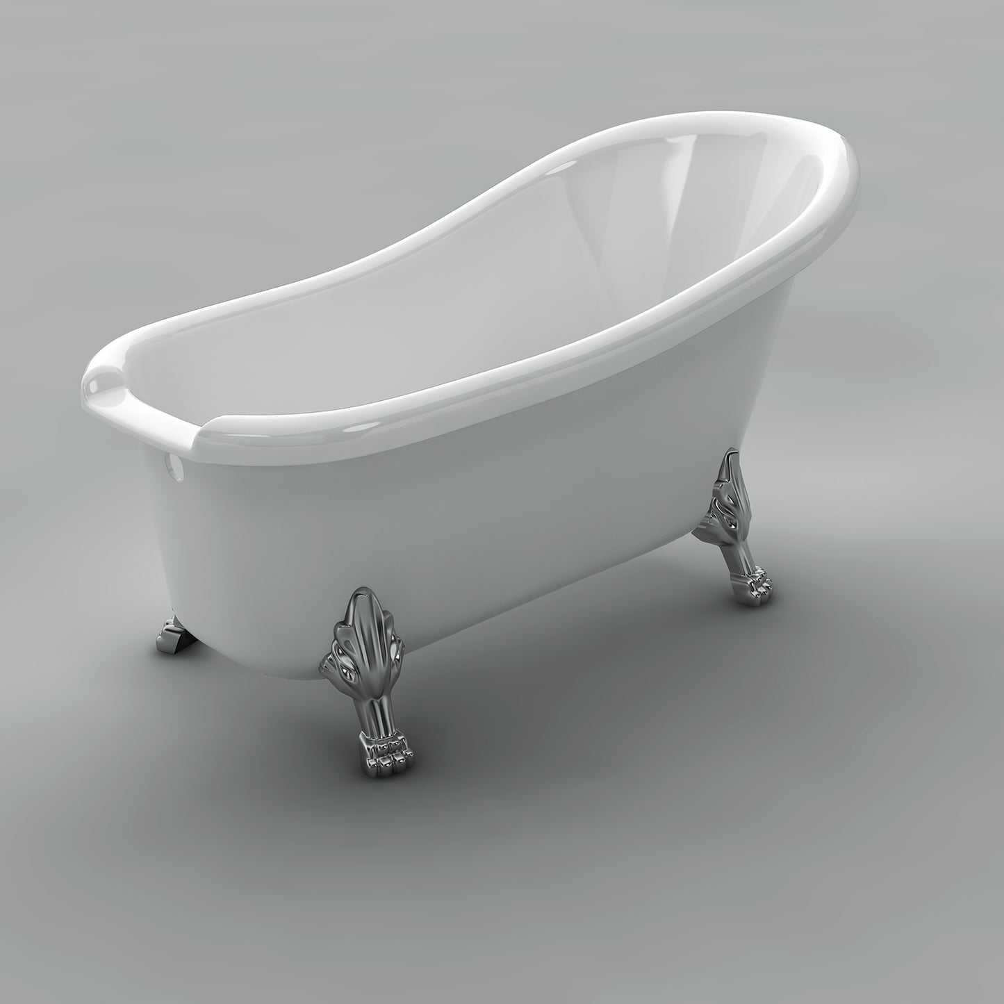 Acritec Victorian 61 43191 – 60.5-inch Acrylic Single-Ended Slipper Clawfoot Bathtub – White