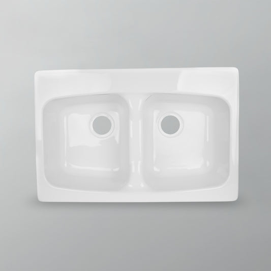 Acritec Gourmet 19051 Acrylic Drop-In Kitchen Sink – 32" x 21" x 8.5" – White