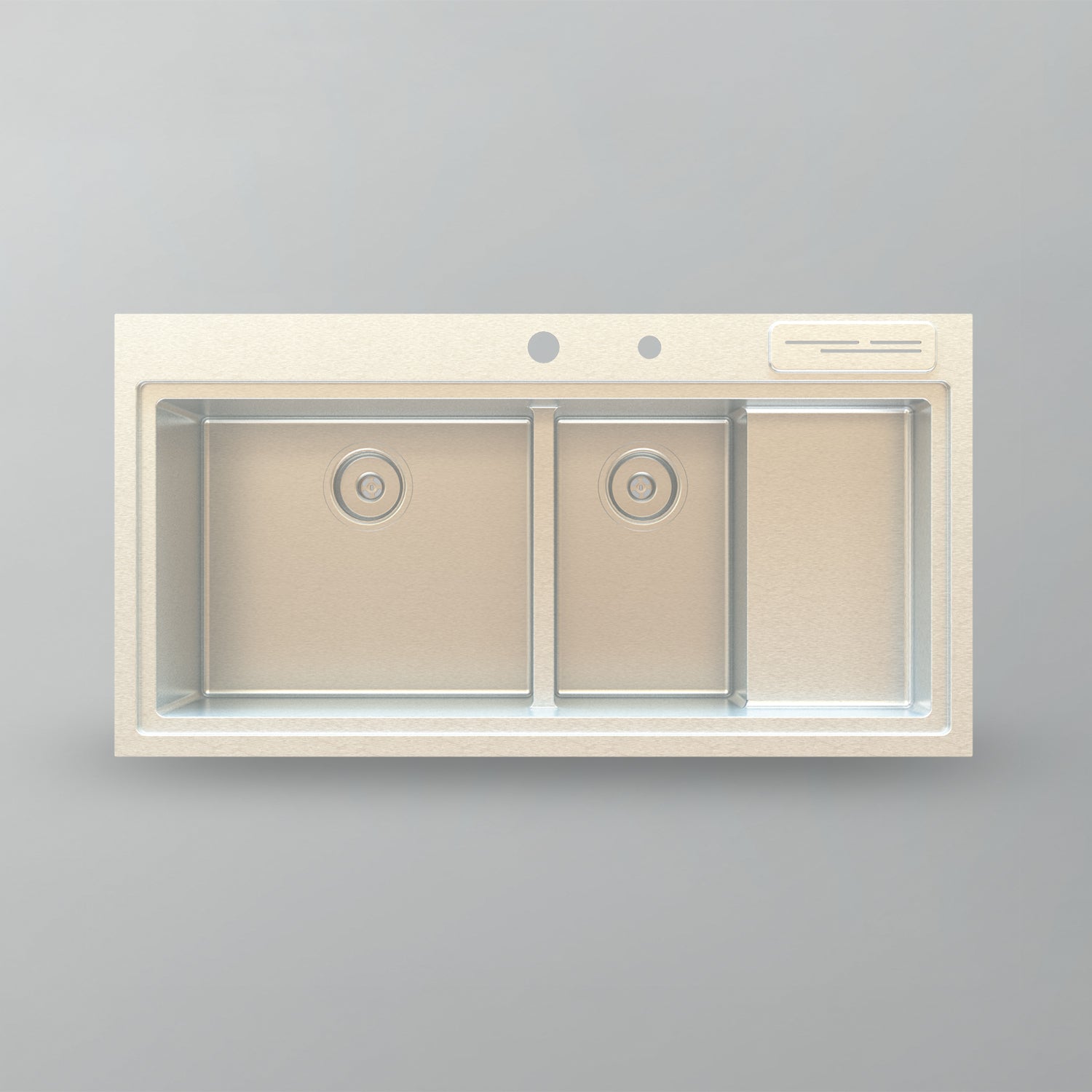 Acritec 25160 Stainless Steel Drop-In Kitchen Sink – 38" x 19.625" x 10.25" – Brushed Satin