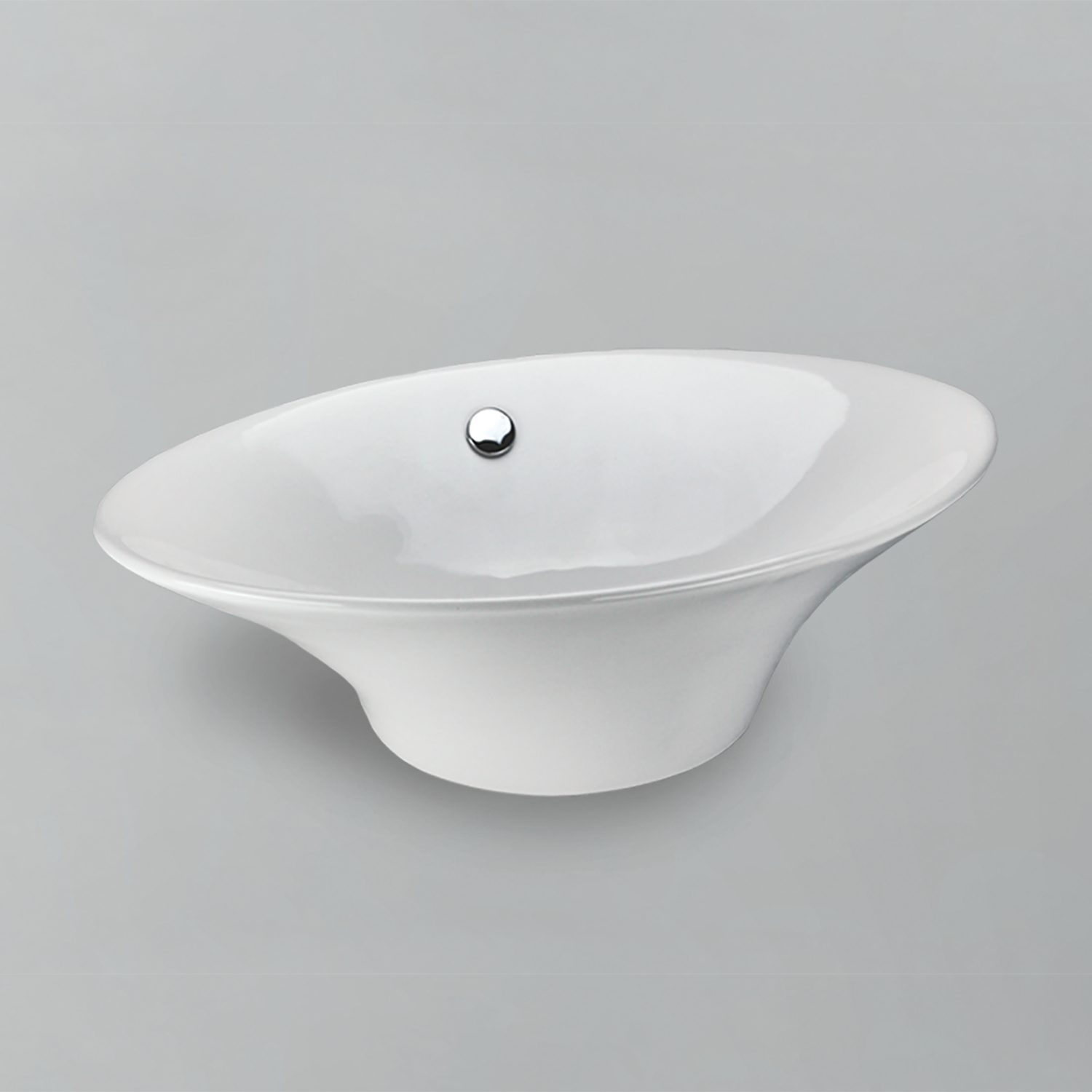 Acritec 36400 Ceramic Oval Counter-Top Basin, 24¾” × 15¾” × 7”, White
