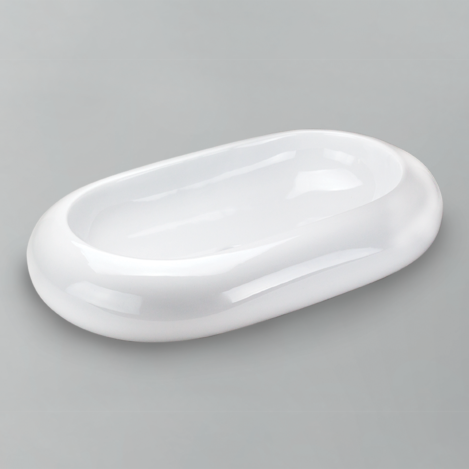 Acritec 36430 Ceramic Oval Counter-Top Basin, 24¾” × 15¾” × 5¼”, White