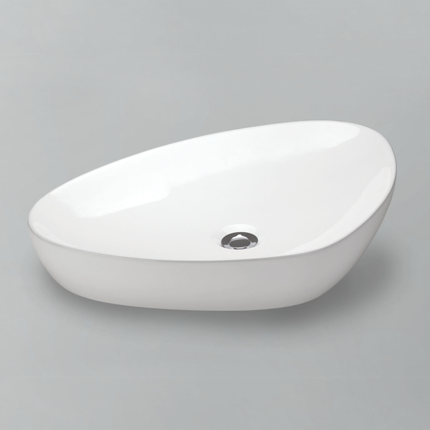 Acritec 36563 Ceramic Triangular Corner Counter-Top Basin, White