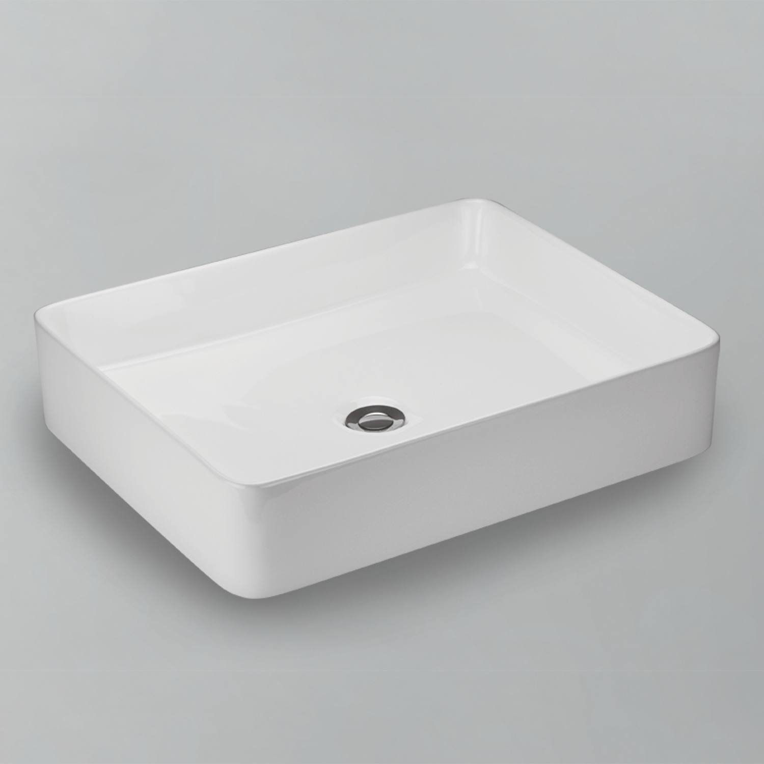 Acritec 36646 Ceramic Rectangular Counter-Top Basin, White