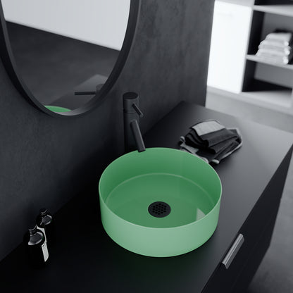 Acritec 36652 Series Ceramic Square Counter-Top Basin, Matte Green, Lifestyle View