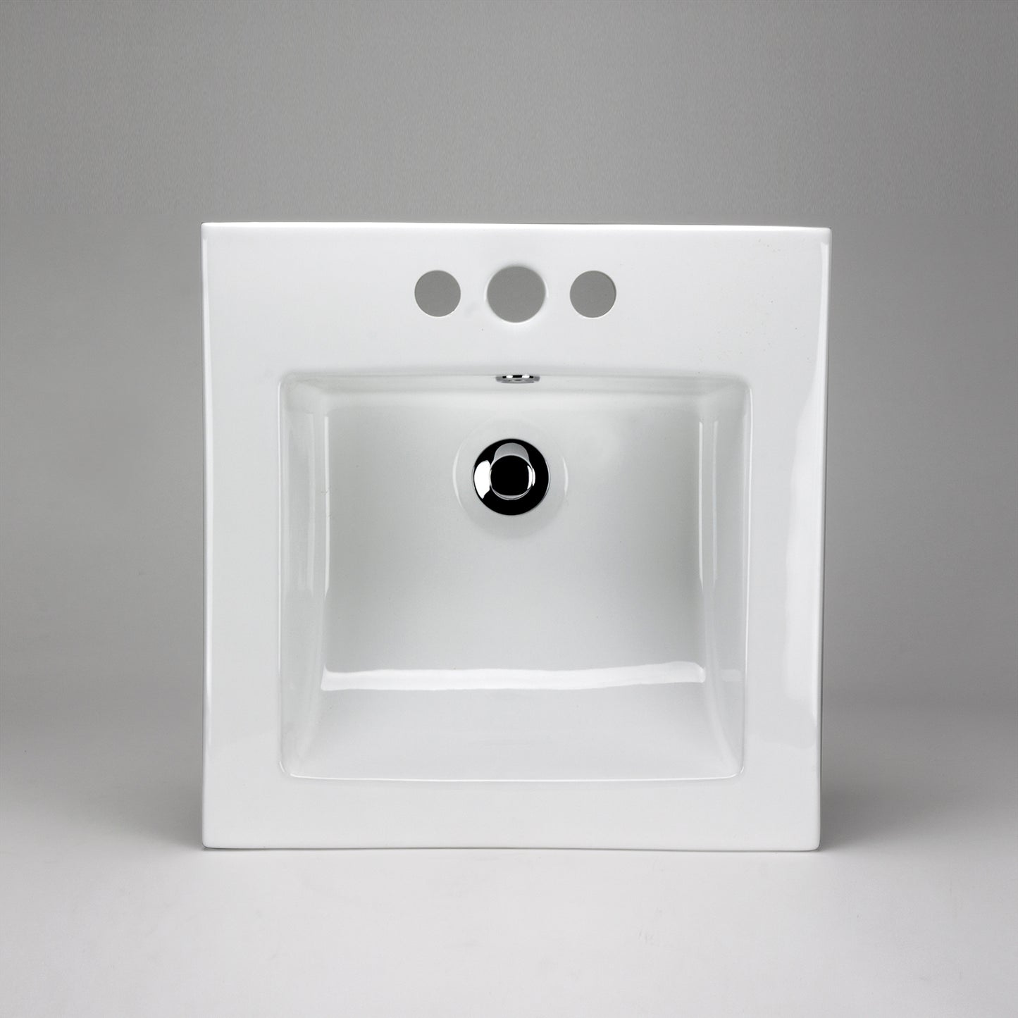 Acritec 36814 Square Drop-In Ceramic Basin, White