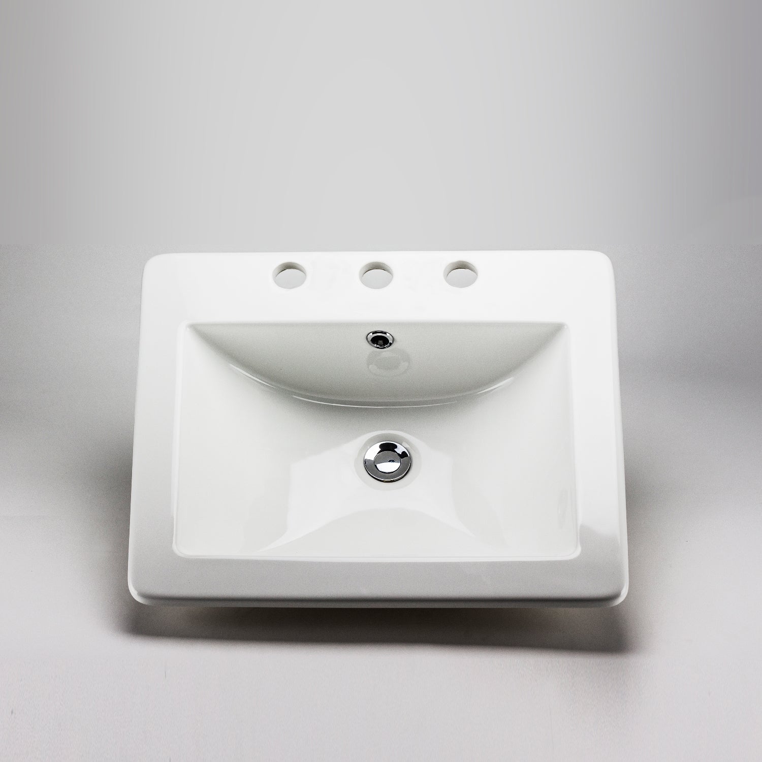 Acritec 36868 Rectangular Drop-In Ceramic Basin, White