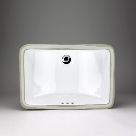 Acritec 36950 Rectangular Undermount Ceramic Basin, White