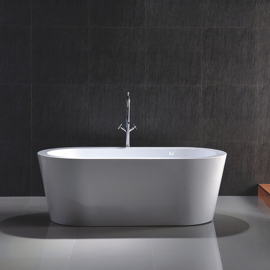 Acritec Marseille 62⅝" Freestanding Acrylic Soaker Bathtub – White