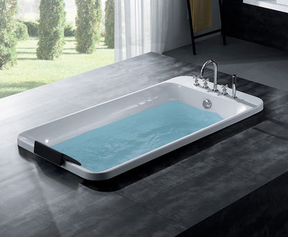 Acritec William Drop-In Bathtub – Detail View – 71” × 35” – White