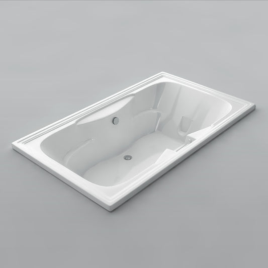 Acritec Heritage Drop-In Bathtub with Grab Bar – 72” × 42” – White