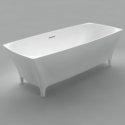 Acritec Juliet 46521 Freestanding Cast Composite Bathtub Side View White
