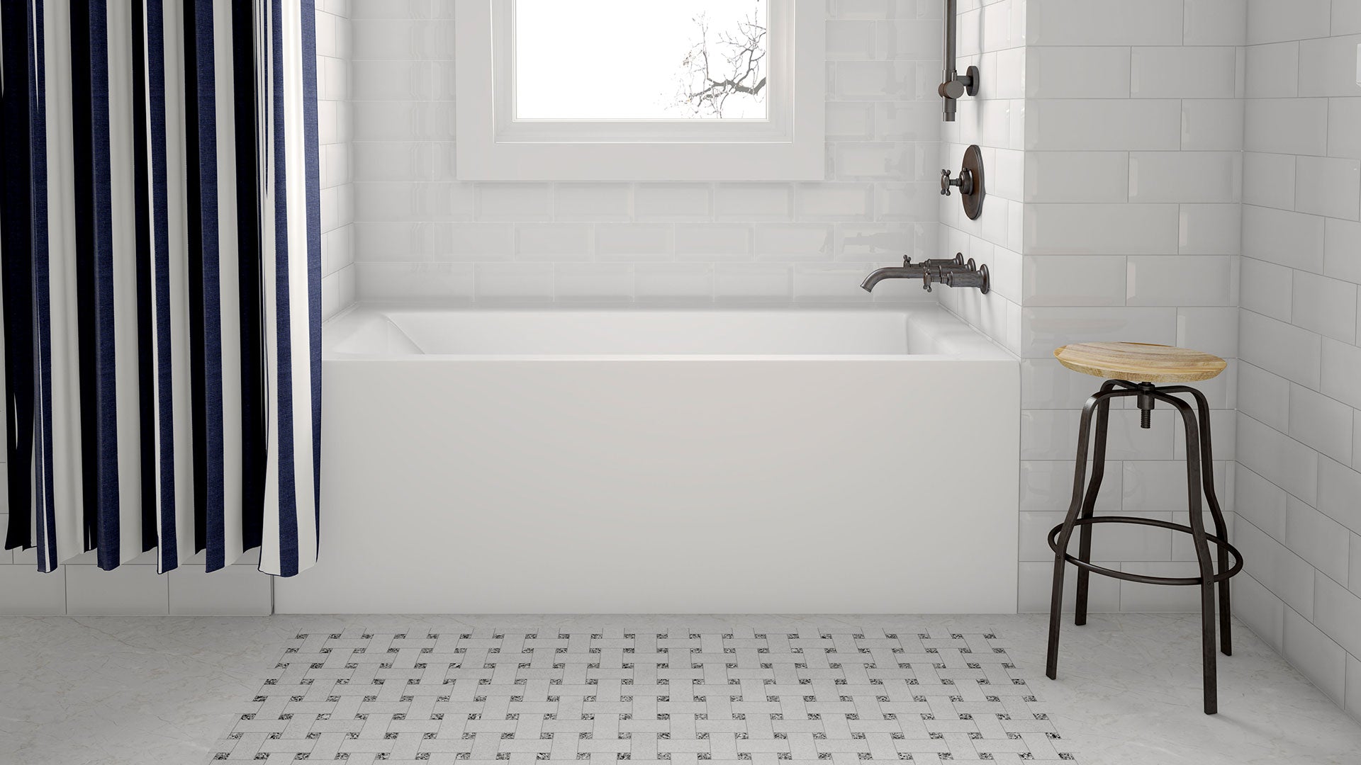 Acritec Simplicity Pure 6632 Alcove Bathtub – Front View
