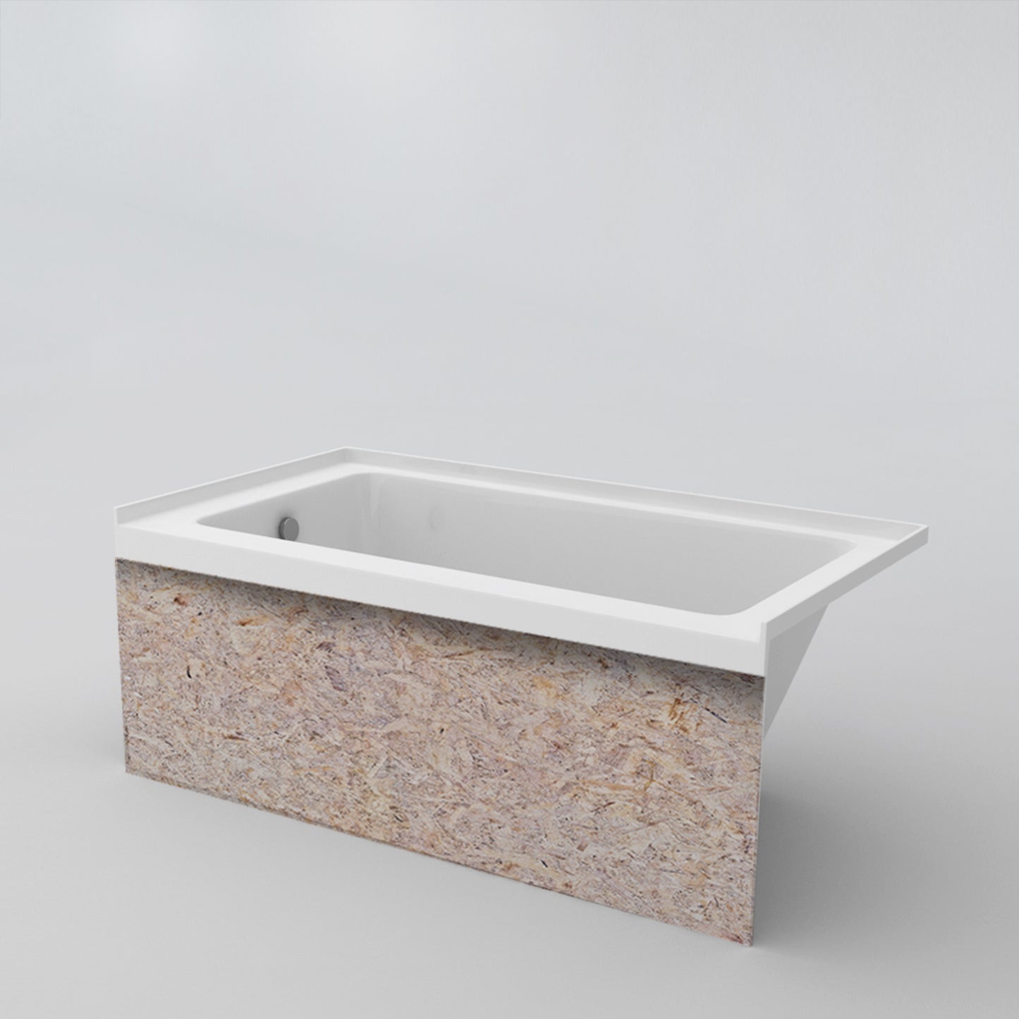 Acritec Simplicity Wood Panel 7234 Alcove Bathtub – 6 ft. Wide Wood Apron for Tile