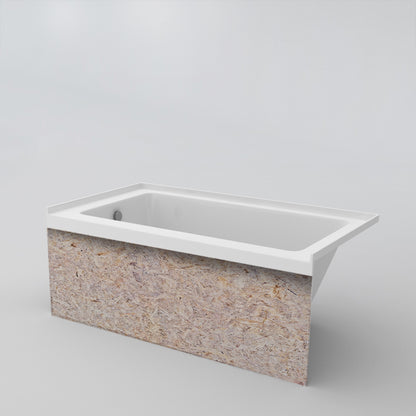 Acritec Simplicity Wood Panel 7234 Alcove Bathtub – 6 ft. Wide Wood Apron for Tile