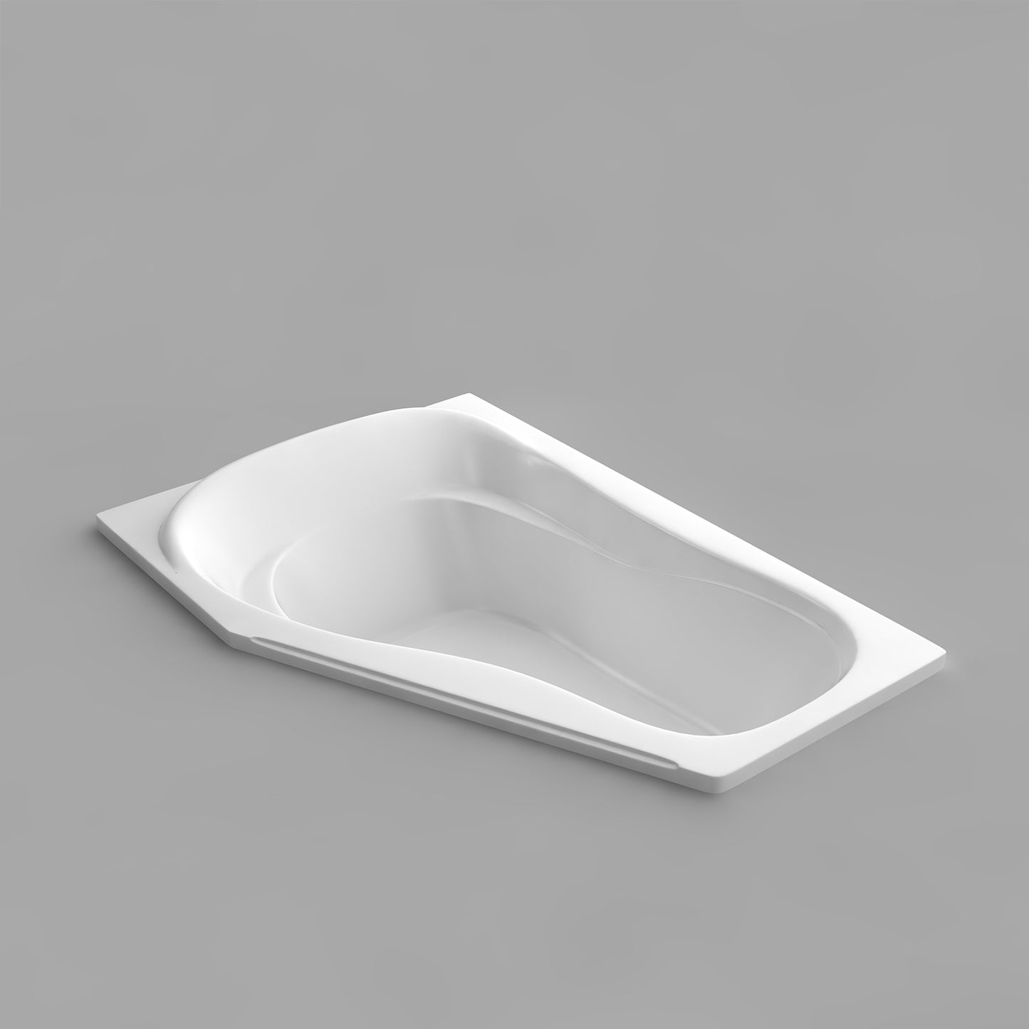 Acritec Boudoir Drop-In Bathtub – Right-Hand Drain – 60” × 42” – White