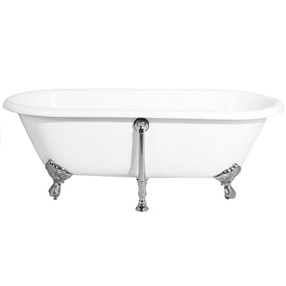 Acritec Cetus 67 48012 – Back view, cast iron double-ended clawfoot tub