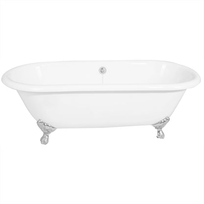 Acritec Cetus 67 48012 – 67-inch Cast Iron Double-Ended Clawfoot Bathtub – White