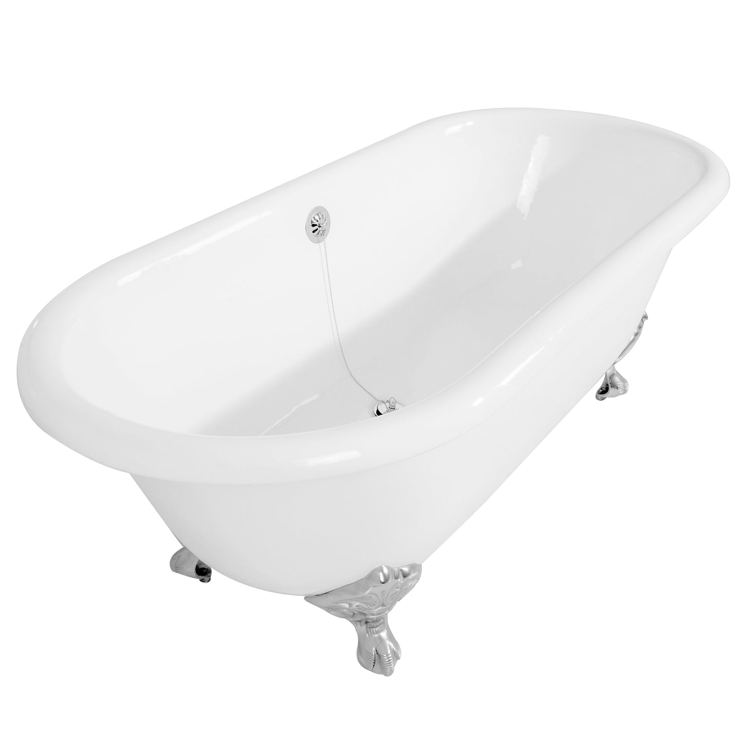 Acritec Cetus 60 48010 – Top-down view, cast iron clawfoot bathtub