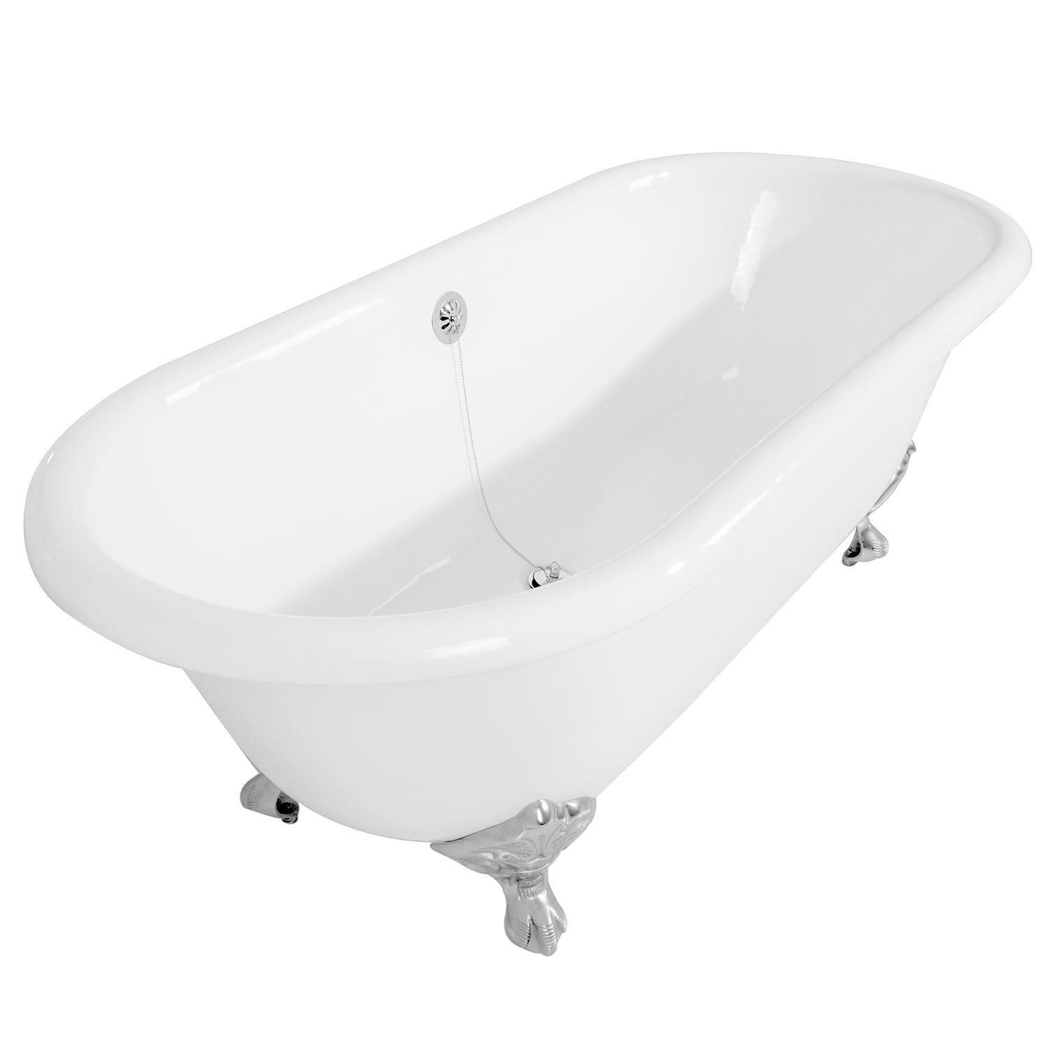 Acritec Cetus 67 48012 – Top-down view, cast iron clawfoot bathtub
