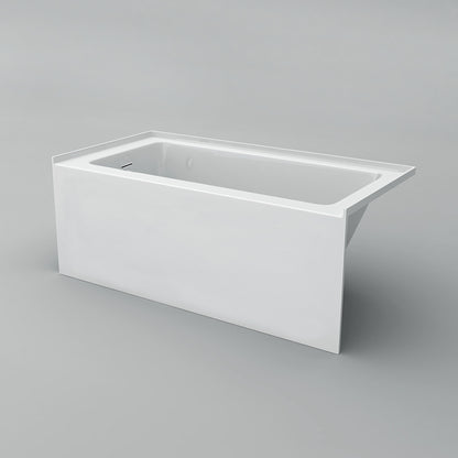 Acritec Clear Linear 6032 Alcove Bathtub – Linear Drain White Acrylic