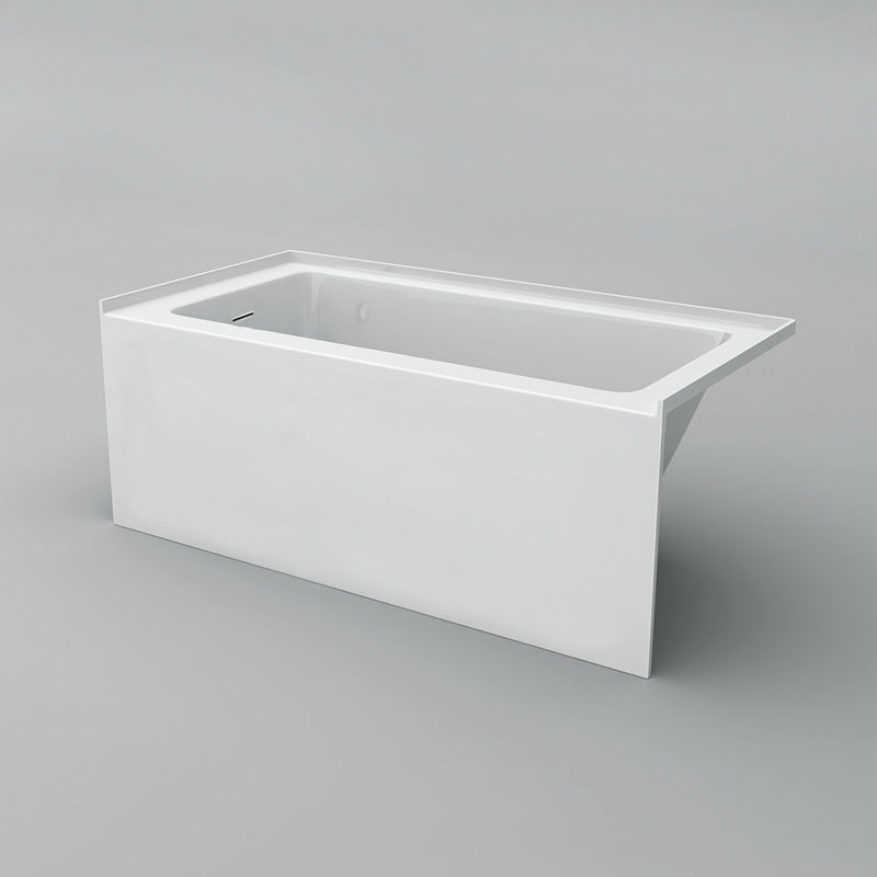 Acritec Clear Linear 6030 Alcove Bathtub – Linear Drain White Acrylic