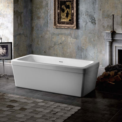 Acritec Daphne 67" Freestanding Acrylic Soaker Bathtub – White
