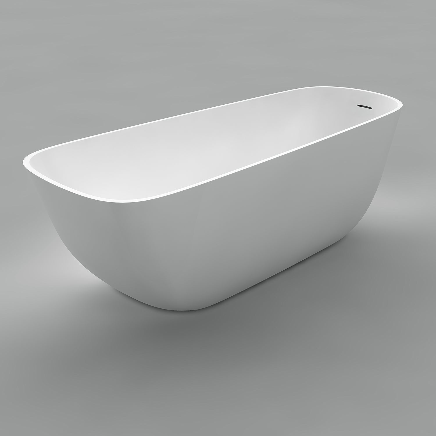 Acritec Delfina 46522 Freestanding Cast Composite Bathtub Side View White