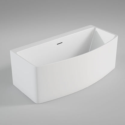 Acritec Fiona Semi-Freestanding Bathtub – Interior View Without Skirt Panel