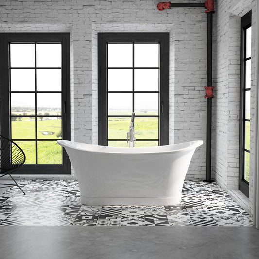 Acritec Hawthorne 67" Freestanding Bathtub – Glossy White
