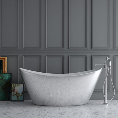 Acritec Hayden Series 68" Freestanding Bathtub – Silver Finish