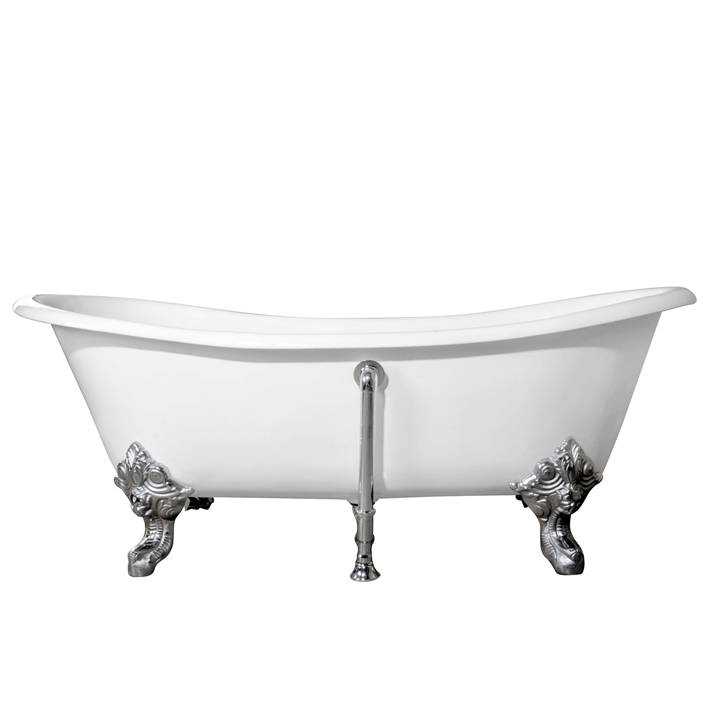 Acritec Kelpie 48035 – Back view, cast iron roll top clawfoot bathtub