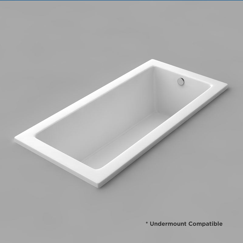 Acritec Kobe Drop-In Bathtub – 65” × 31¾” – White