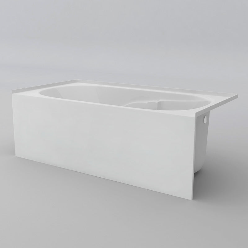 Acritec Lady Amsterdam Pure 6634 Alcove Bathtub – 5.5 ft. Decorative White Acrylic