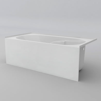 Acritec Lady Amsterdam Pure 6634 Alcove Bathtub – 5.5 ft. Decorative White Acrylic