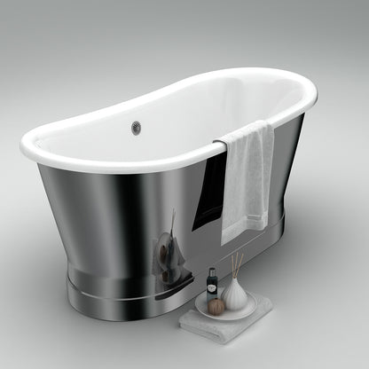 Acritec Lusca Mirror Finish Cast Iron Freestanding Bathtub Lifestyle