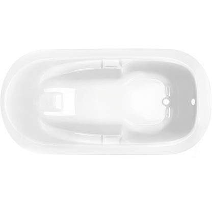 Acritec Marrakesh Oval Drop-In Bathtub – Top View – 68” × 35” – White