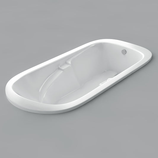 Acritec Marrakesh Oval Drop-In Bathtub – 68” × 35” – White